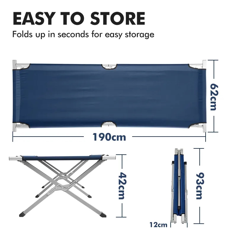 Outdoor Lightweight Aluminum Steel Camping Stretcher Bed High Quality Cot Portable Camp Bed