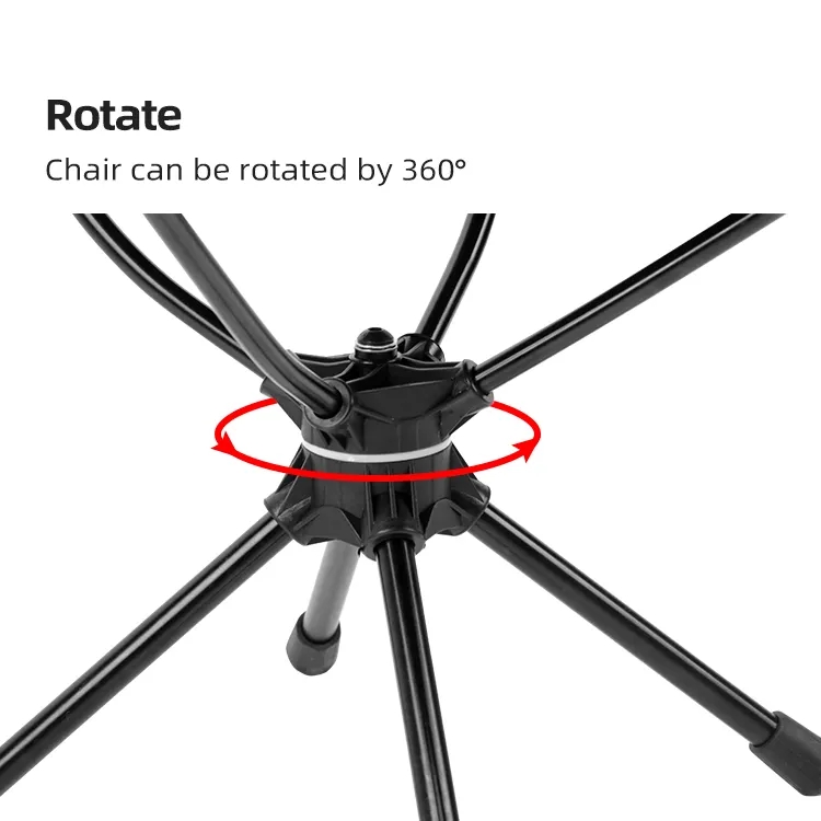 360 Degree Rotatable Aluminum Portable Fishing Chair Foldable Moon Chair