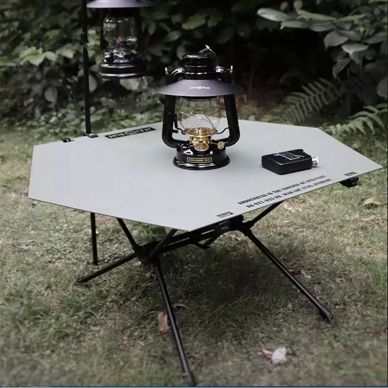 Hexagonal Table Outdoor Camping Self-driving Fishing Portable Lightweight Folding Tactical Table Board