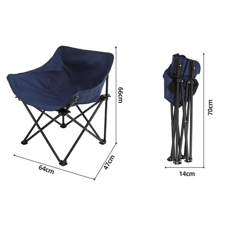  Outdoor High Back Comfortable Folding Chair Camping Moon Round Saucer Chair