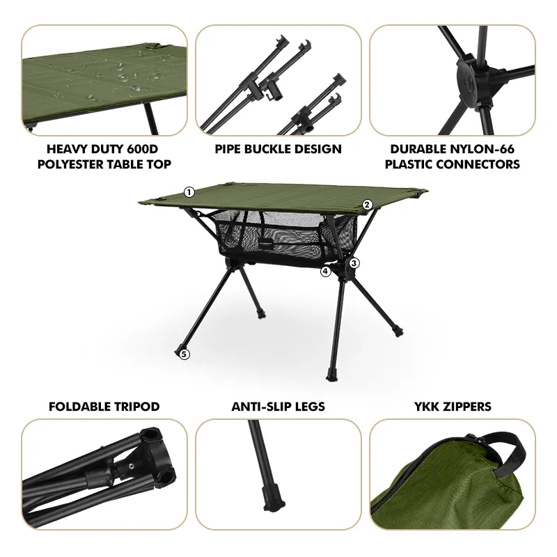 Lightweight Hiking BBQ Beach Camping Foldable Backpacking Table Small Folding Outdoor Camping Aluminum Mini Table